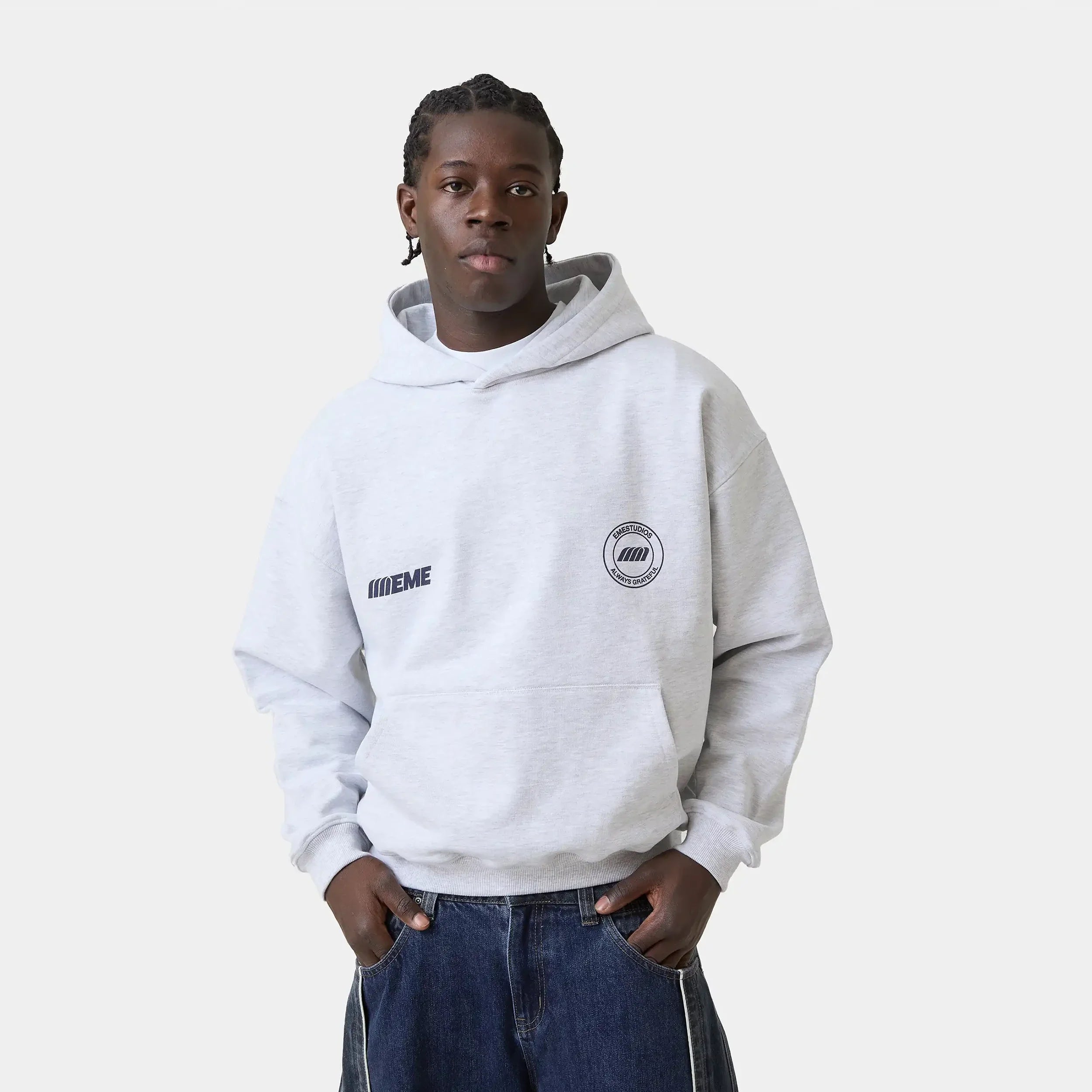 Poleron Peyas Heather Grey Oversized Hoodie