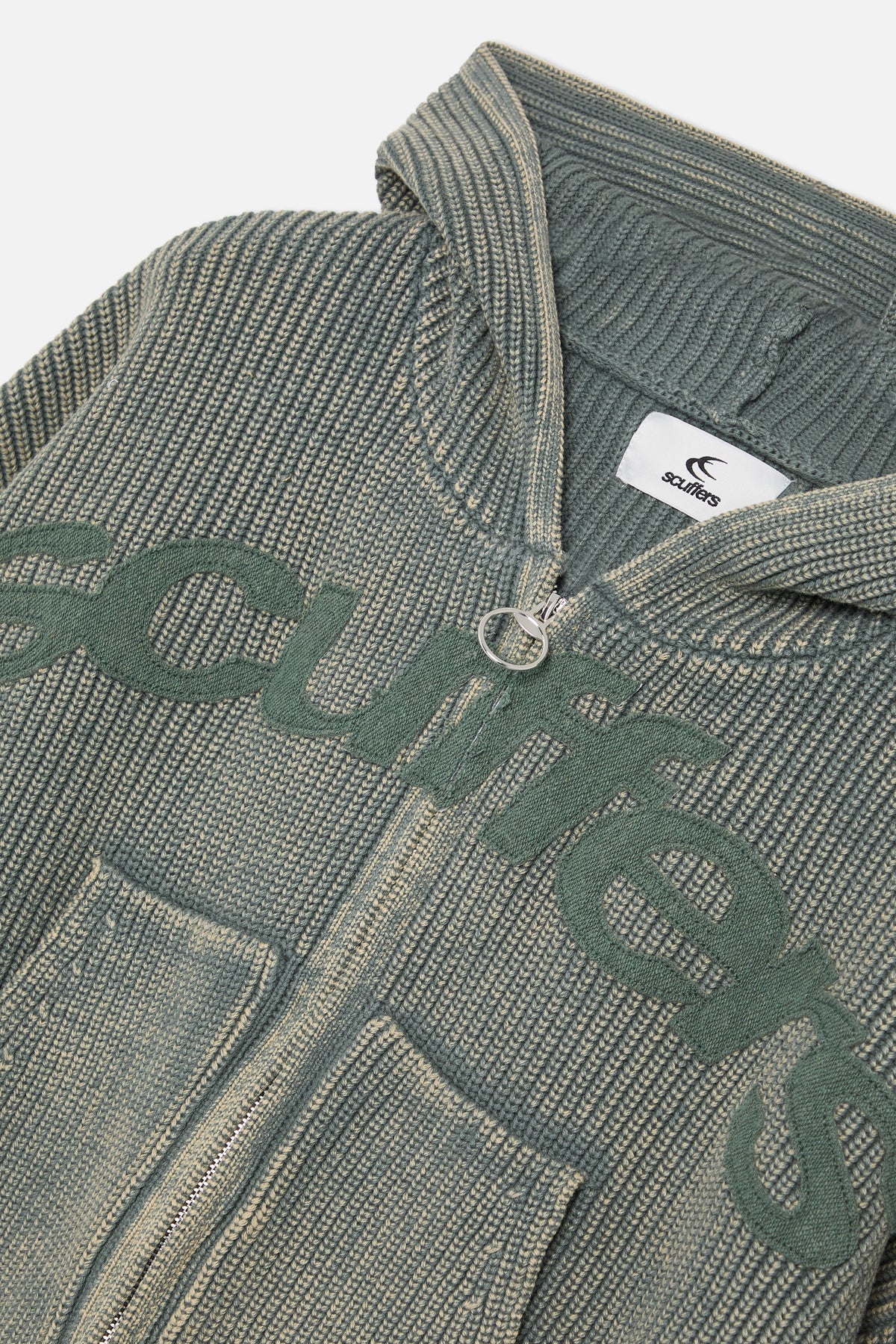 Chaleco Buzz Dusty Green Knit Zipper