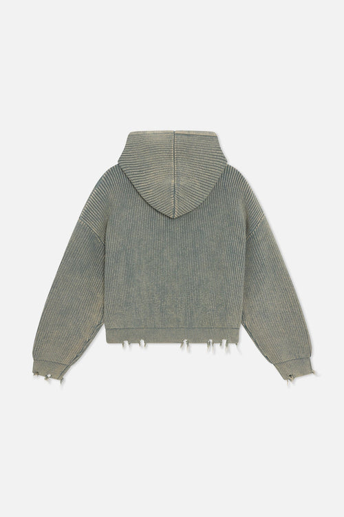 Chaleco Buzz Dusty Green Knit Zipper