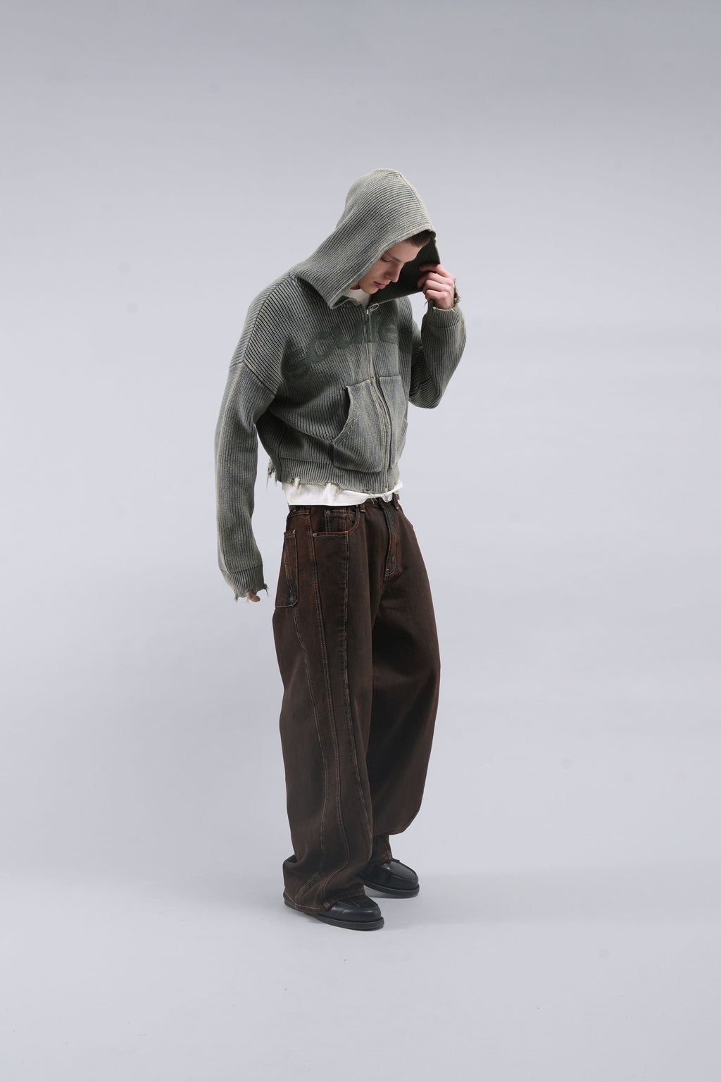 Chaleco Buzz Dusty Green Knit Zipper