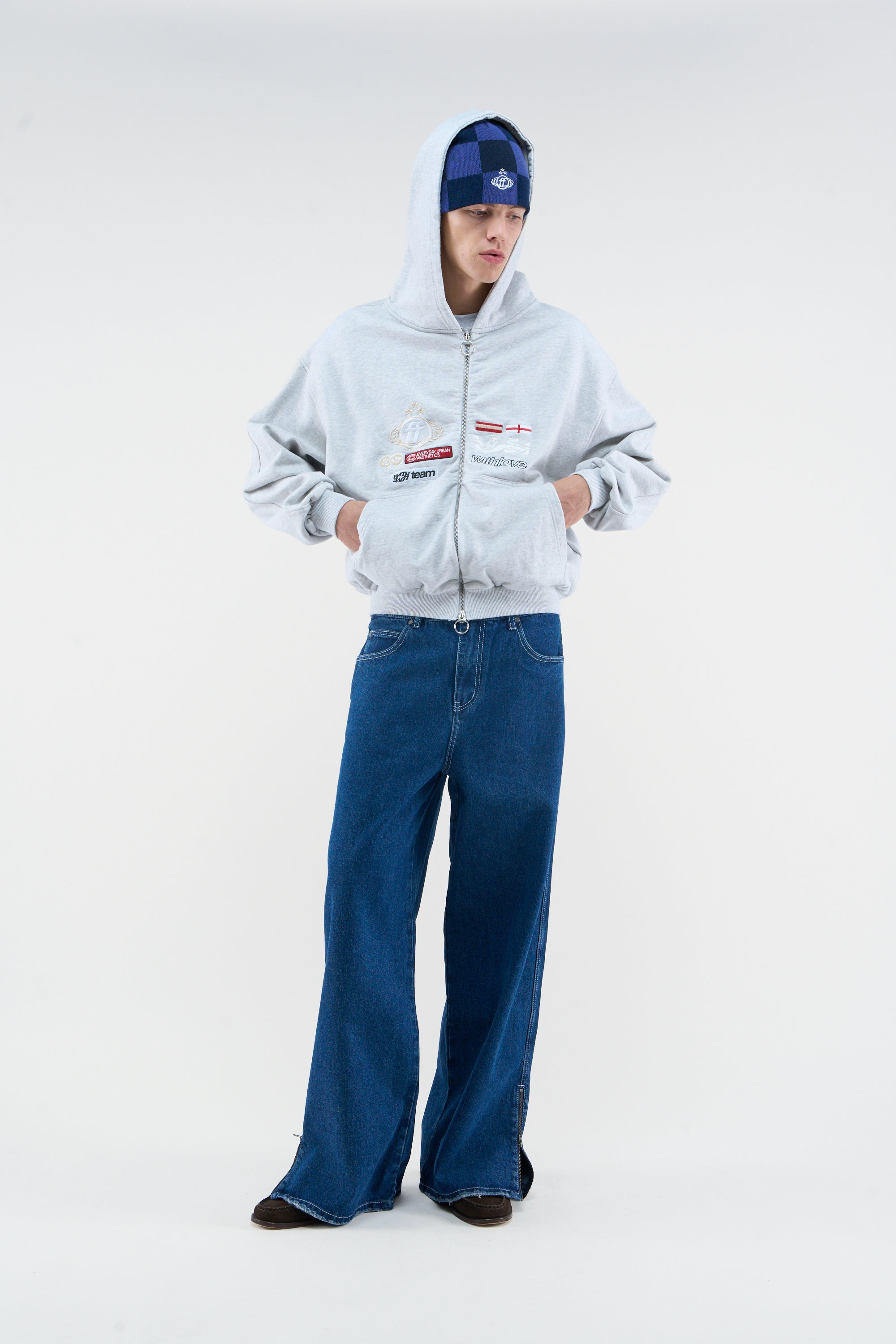 Poleron Mayor Light Grey Zipper