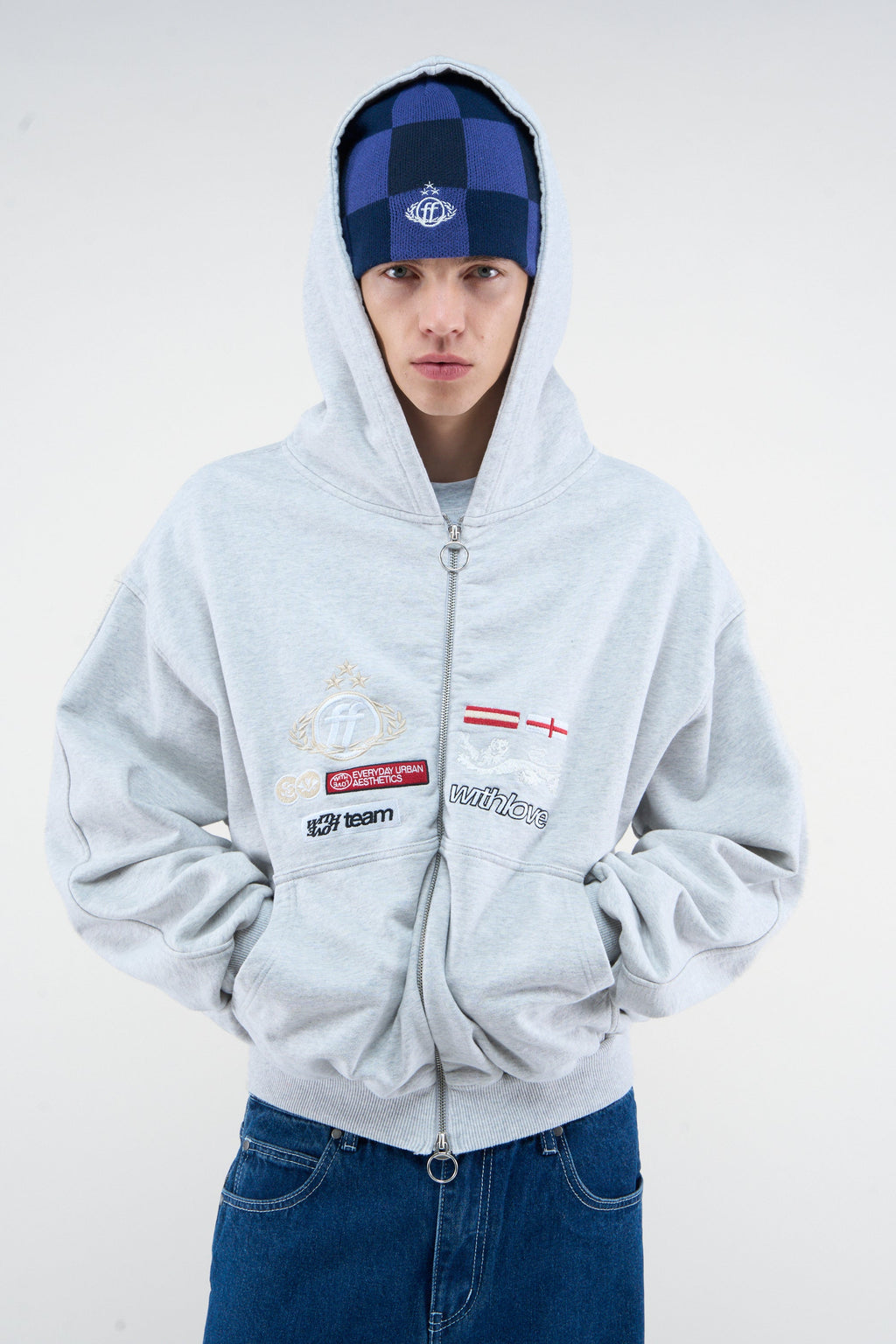 Poleron Mayor Light Grey Zipper