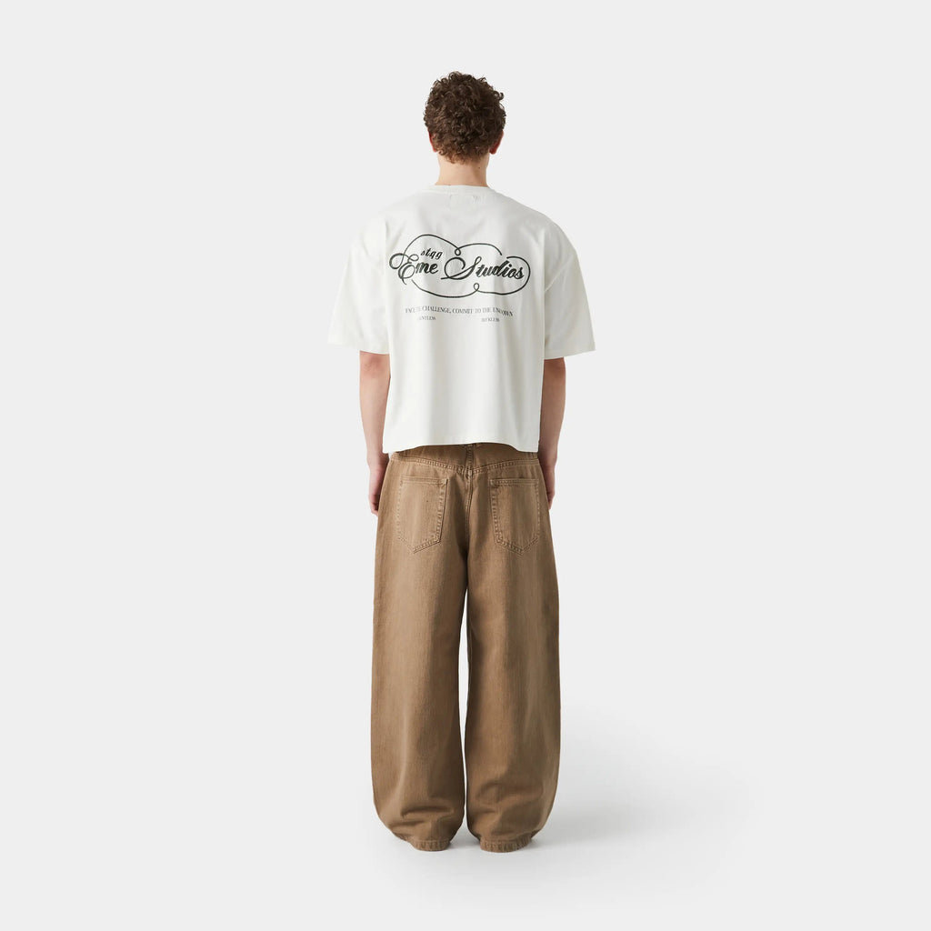 Polera Courageous Off Sand Oversized Tee