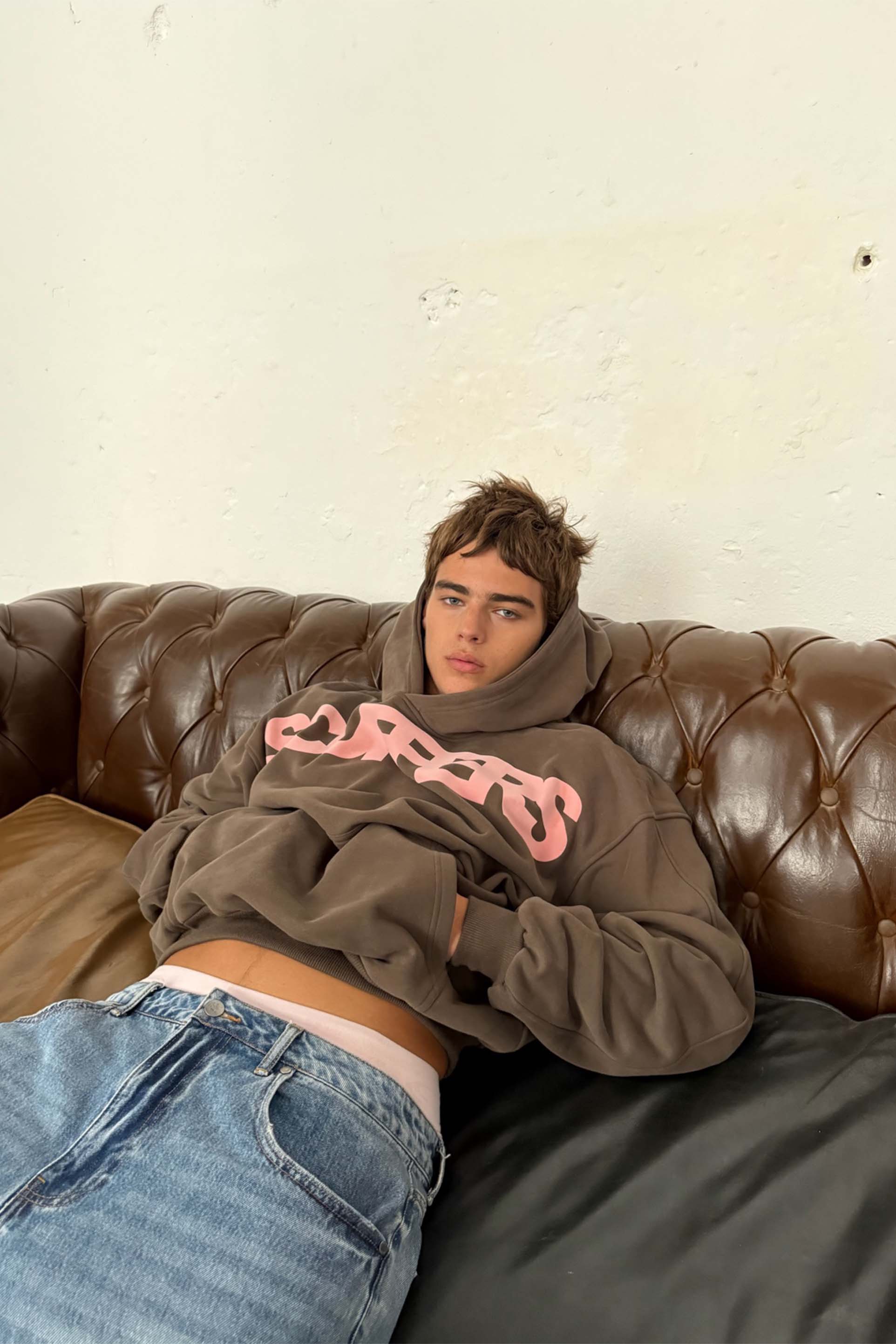 Polerones Flock Brown Hoodie