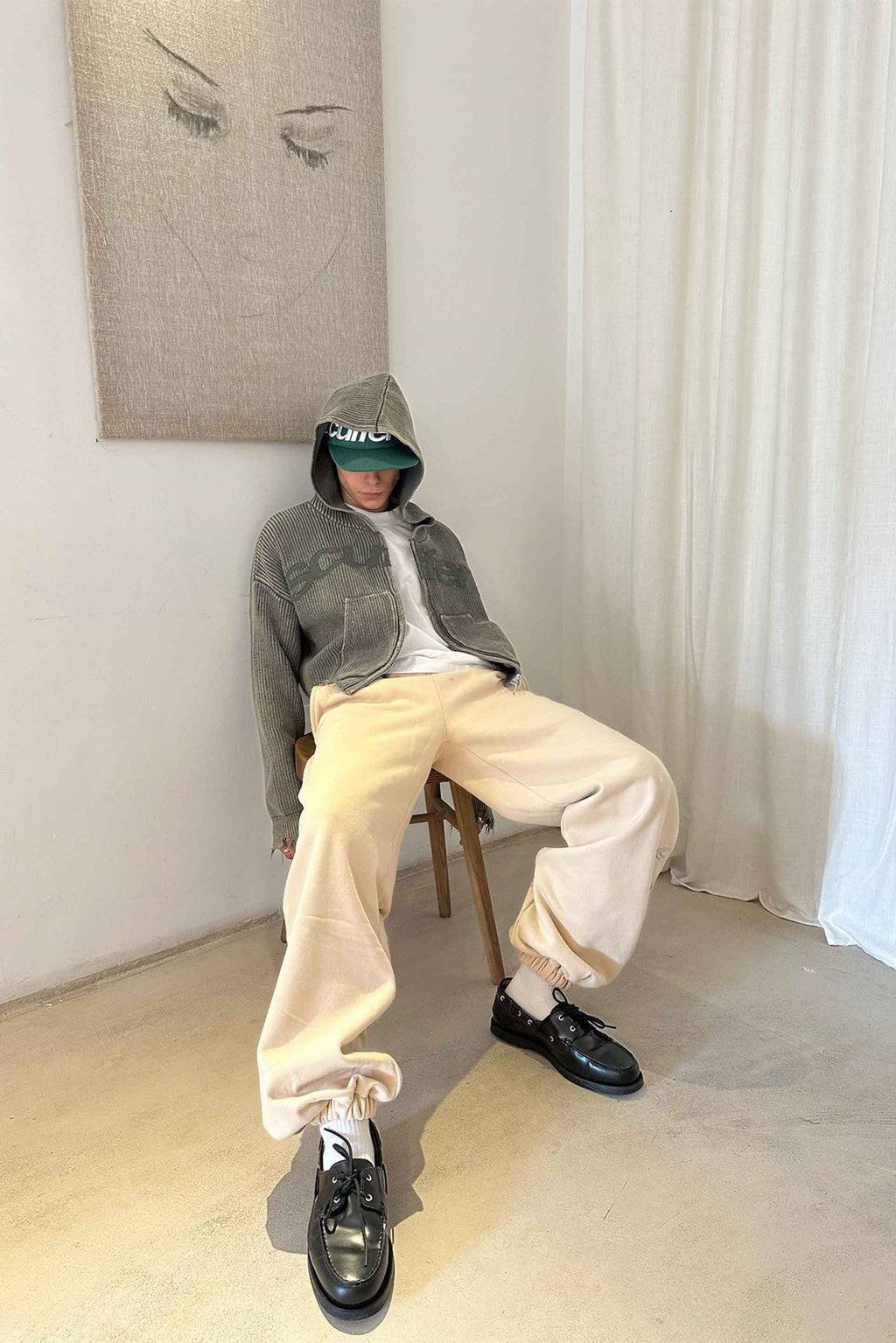 Chaleco Buzz Dusty Green Knit Zipper