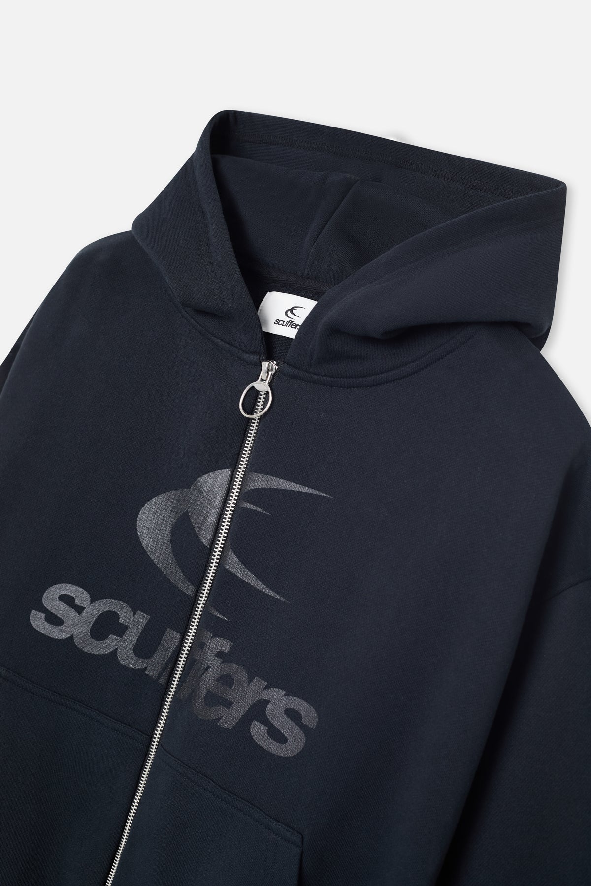 Poleron Logo Black Zipped Hoodie